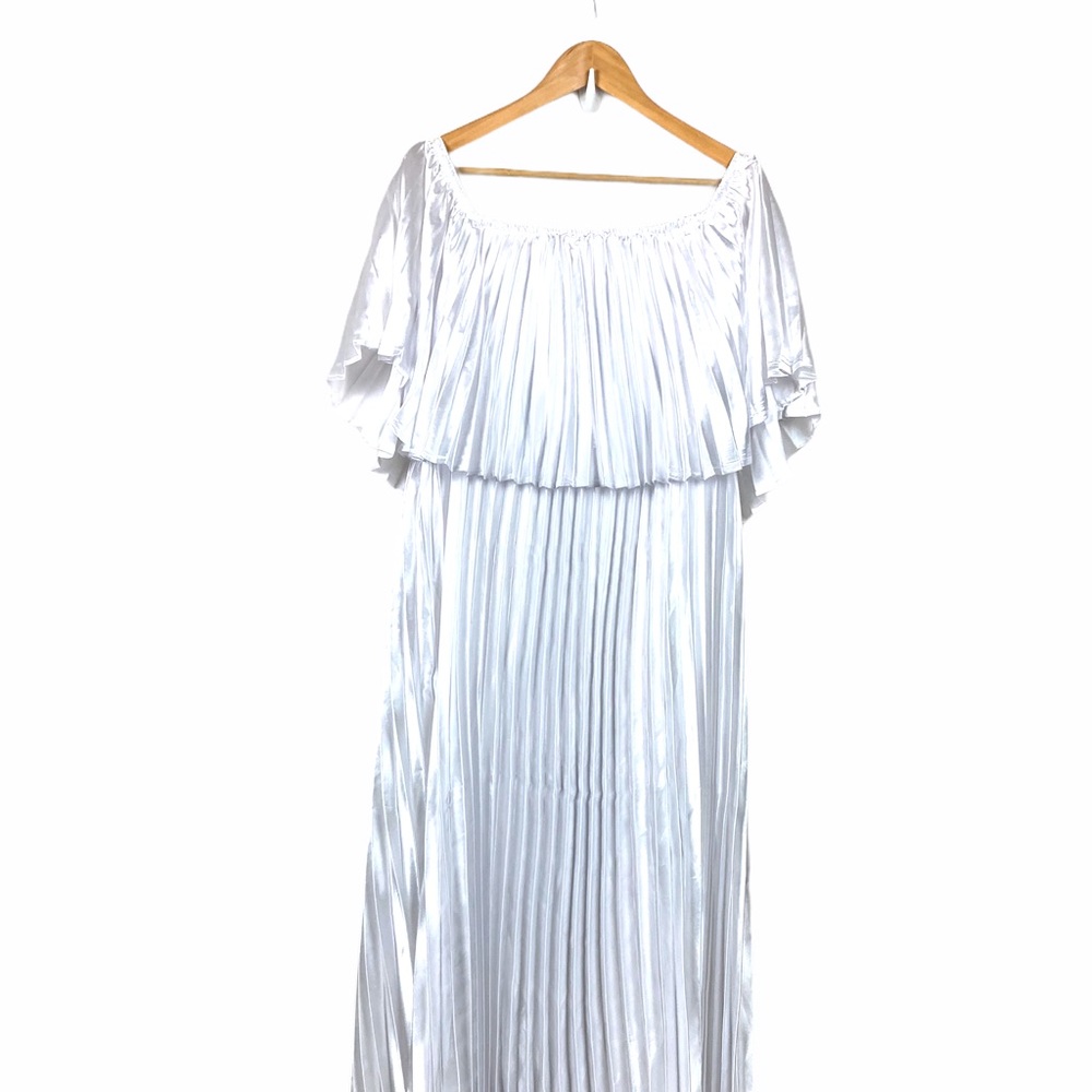 Ashley Stewart Ruffle White Dress